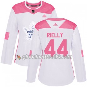 Toronto Maple Leafs Hockeydrakt Morgan Rielly 44 2017-2018 Hvit Rosa Fashion Adidas Authentic - Dame